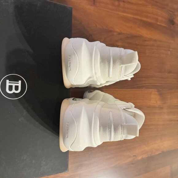 Balmain men's luxury white suede sneaker US 11 - EU 44 Brand new in box - Picture 7 of 9